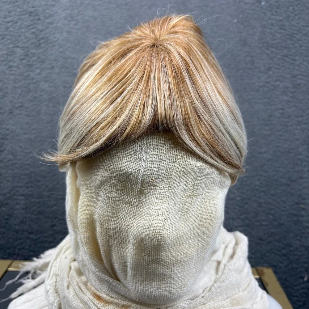 Womens Short Pixie Cut Wig Blonde Highlights Layered Synthetic Hairpiece 11064‎